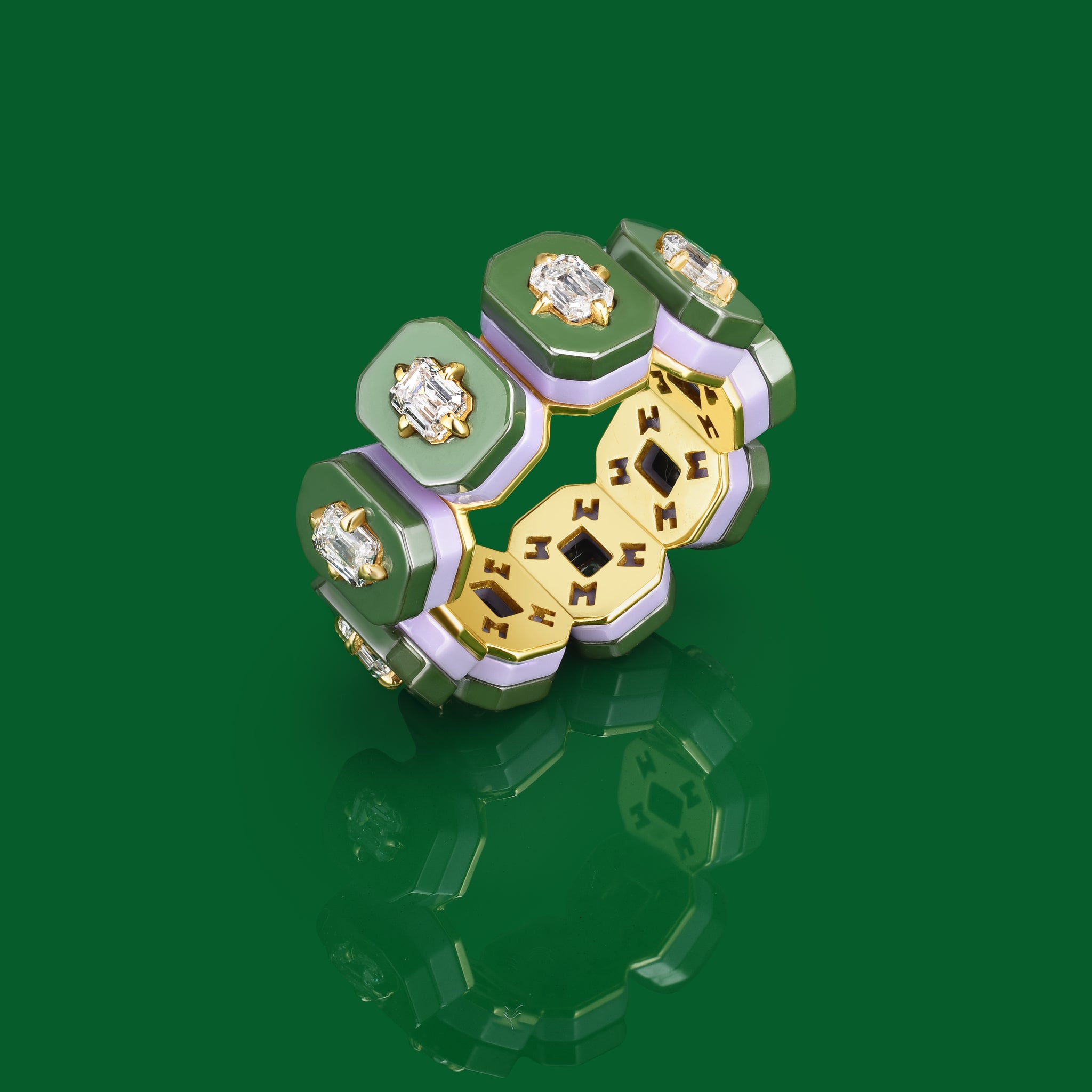 Minty Imperial Jade Diamond Eternity Ring