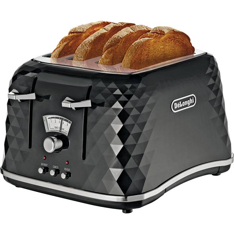 De'Longhi CTJ4003 Brillante 4 Slice Toaster - Black